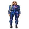 Honeystore Women's Skeleton Print Jumpsuit Costume, 3D Stretch Bodysuit, Royal Blue, XL view 1
