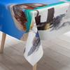 Chickwin Chickw1 Washable Tablecloth, Modern Summer Starfish Print, Water- and Oil-Resistant Polyester, Rectangular, Stain-Resistant, Easy-Care Garden Tablecloth (90 x 90 cm, Baum) view 3