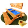 FRIEDO 2-in-1 Kids' Table and Chair Set with Mud Table, Glazed Wood, Outdoor view 1