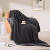 BEAUTEX Fleece Throw Blanket for Couch, Sofa, or Bed, Soft Plush Flannel Blanket, Graphite, 127 x 152.4 cm view 4