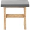Modern Gray Garden Stool in Fiber Cement and Acacia Wood, Olbia view 4