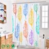 EnHome Washable Waterproof Polyester Shower Curtain with 12 Rings, Colorful Leaf Print, 165 x 180 cm, B view 1
