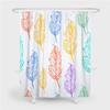 EnHome Washable Waterproof Polyester Shower Curtain with 12 Rings, Colorful Leaf Print, 165 x 180 cm, B view 2