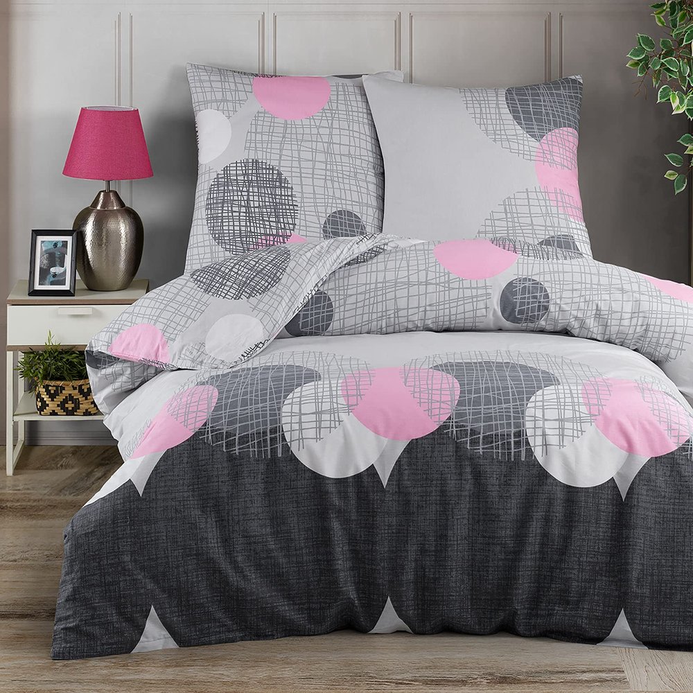 Buymax 4-Piece Renforcé Cotton Bedding Set, 155 x 220 cm