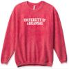 chicka-d NCAA Arkansas Razorbacks Women's Corded Crew, Crimson, Gray, XL (443_TC_CB) view 1