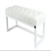 EMRA WOOD LPP-2 Quilted Faux Leather Bench, White, 60 × 40 × 35 cm view 1