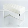 EMRA WOOD LPP-2 Quilted Faux Leather Bench, White, 60 × 40 × 35 cm view 2