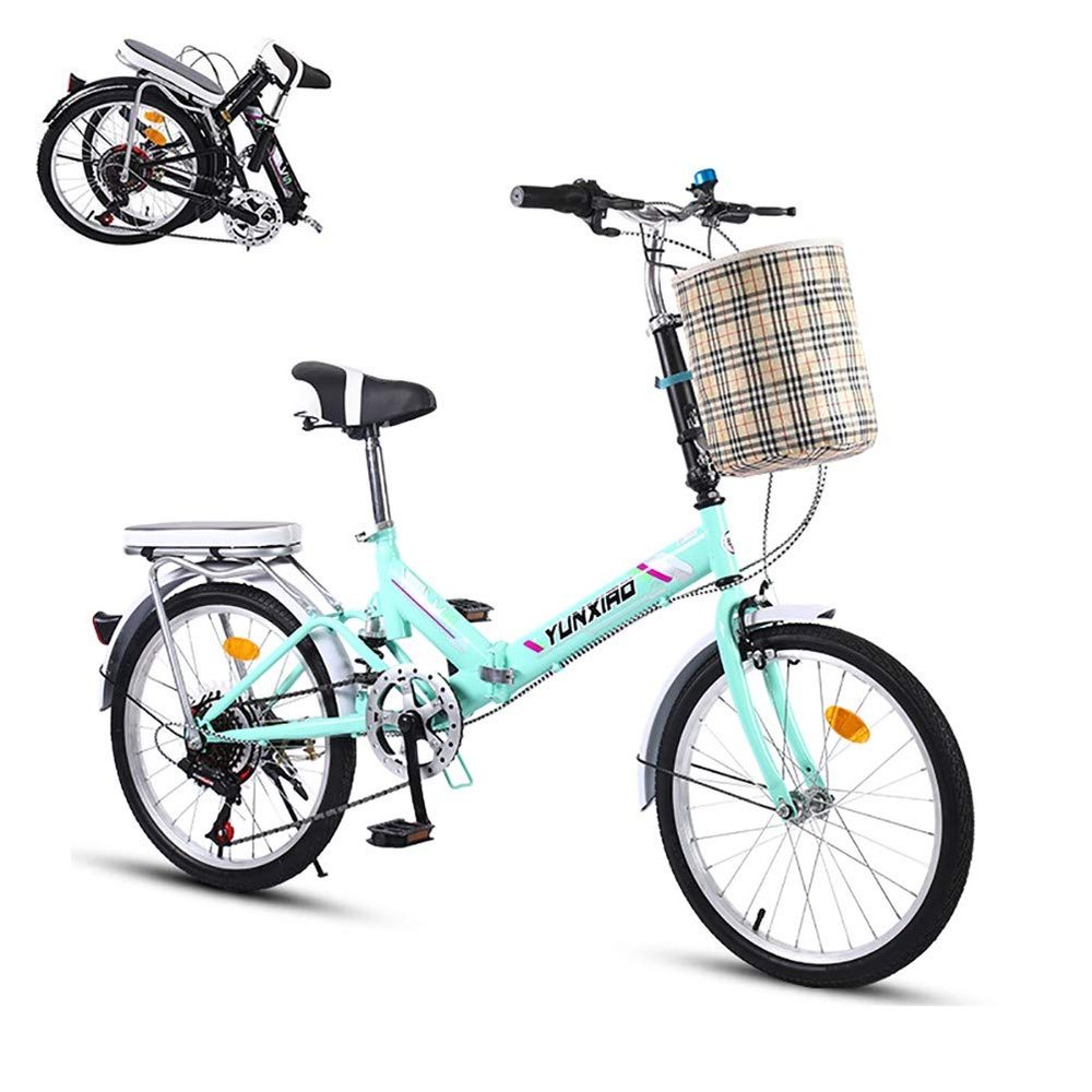 MTTKTTBD 20-Inch 7-Speed Folding City Bike with Quick-Fold System