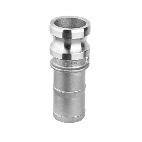 LSB-ADAPTERS 1-Piece Type E Male Camlock Trash Pump Adapter, 304 Stainless Steel, 3-Inch Hose Connection