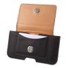 DFV mobile Leather Horizontal Belt Clip Case with Card Holder for Alcatel One Touch Ideal 4060A (2016), Black view 1