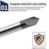 CNC Chamfer End Mill, 3 Flutes, 60°/90°/120° view 4