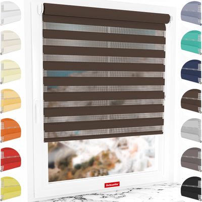 Schuette 2-in-1 Day & Night Double Roller Blind, Dark Cocoa (Brown), 30 x 130 cm