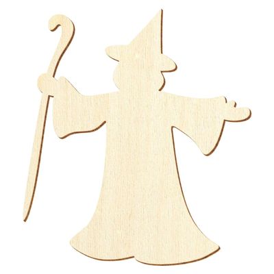 Wooden Wizard – Decorative Crafting, 5–50 cm, 1 Piece, 17 cm High