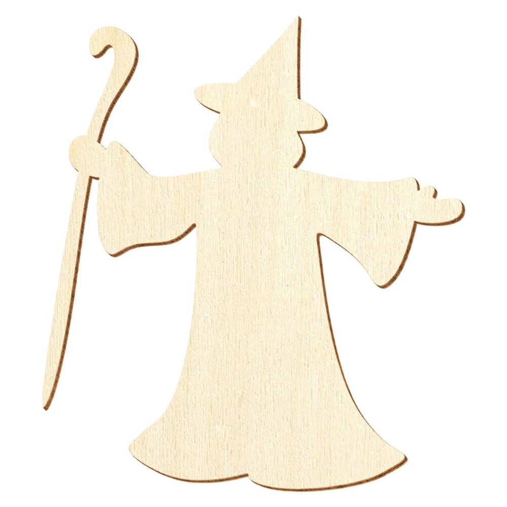 Wooden Wizard – Decorative Crafting, 5–50 cm, 1 Piece, 17 cm High