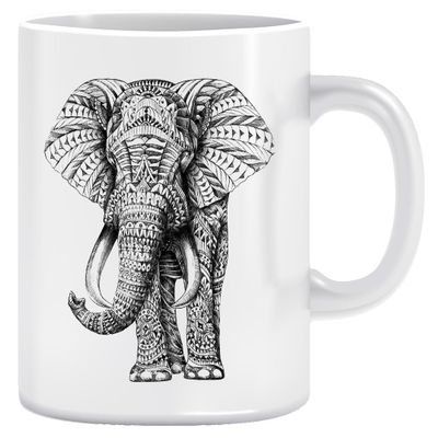 Vendax Decorated Elephant Ceramic Mug