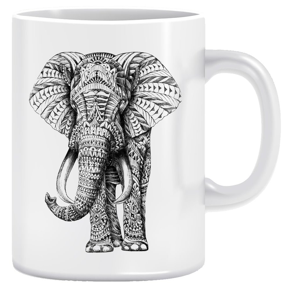 Vendax Decorated Elephant Ceramic Mug