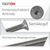 FASTON M4x10 A2 Stainless Steel Countersunk Hex Socket Screws, 100-Pack view 2