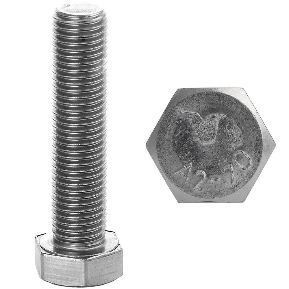 M5 x 45 Stainless Steel Hex Bolts, 10-Pack, DIN 933, FASTON
