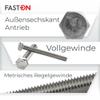 M5 x 45 Stainless Steel Hex Bolts, 10-Pack, DIN 933, FASTON view 3