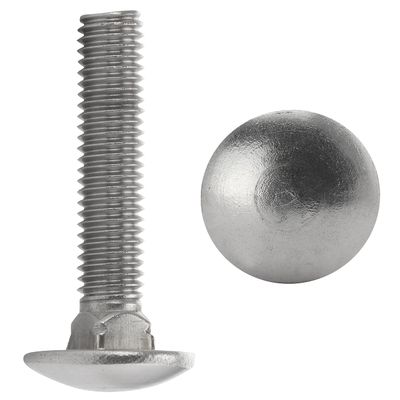 FASTON M6 x 100 Stainless Steel A2/V2A Carriage Bolts, DIN 603, 10-Pack