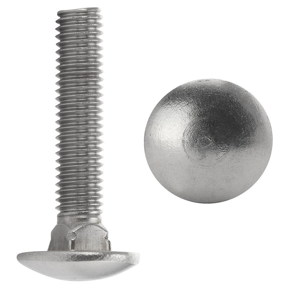 FASTON M6 x 100 Stainless Steel A2/V2A Carriage Bolts, DIN 603, 10-Pack