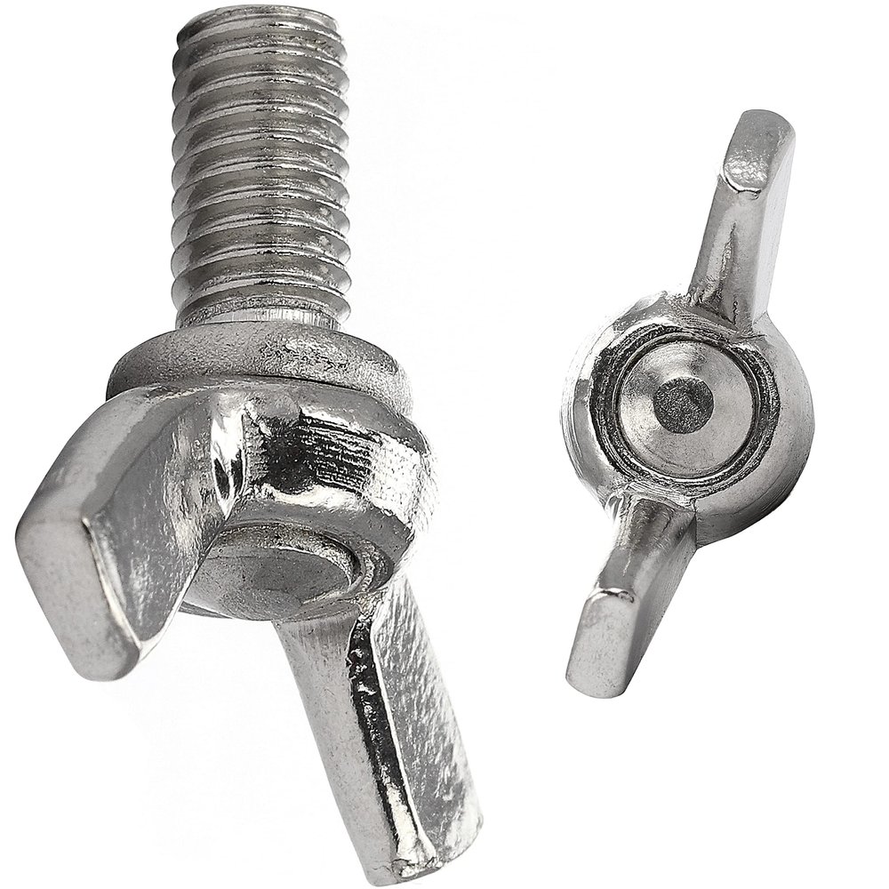 FASTON Wing Screws M6 x 25, American Style, Stainless Steel A2/V2A, 10-Pack, Similar to DIN 316