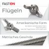 FASTON Wing Screws M6 x 25, American Style, Stainless Steel A2/V2A, 10-Pack, Similar to DIN 316 view 2