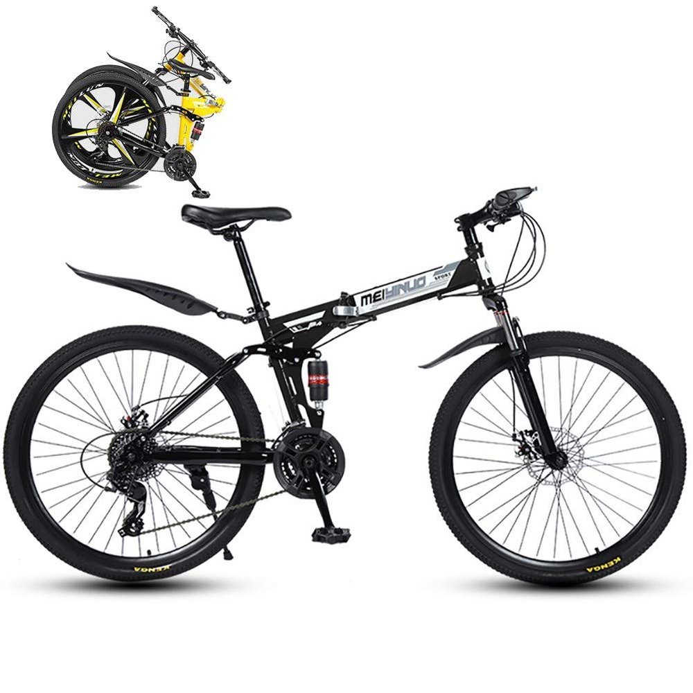 MTTKTTBD 26-Inch Folding Mountain Bike, 21-Speed, Dual Suspension