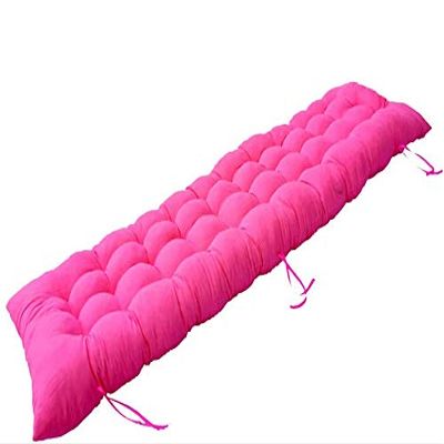 Yuly 2–3-Seater Bench Cushion with Removable Cover, Thick and Comfortable, 130 x 55 cm, Pink