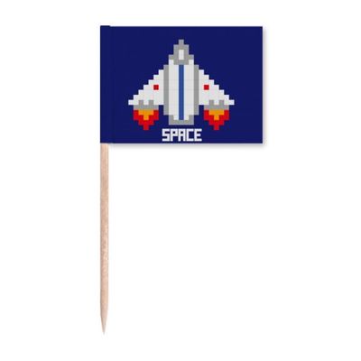 Space Ship Takeoff Universe Pixel Toothpick Flags