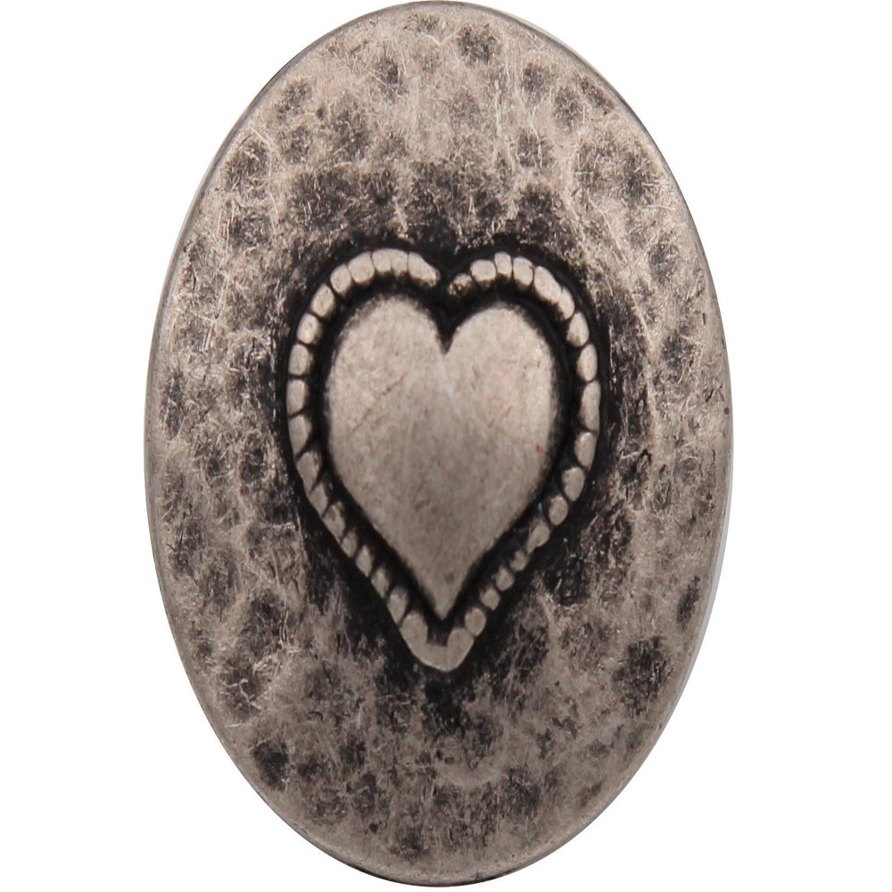 6 Antique Silver Metal Heart Buttons, 15 mm, 18 mm, 20 mm, 23 mm, Traditional Costume Buttons (20 mm)