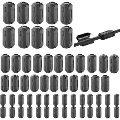 Tamicy Ferrite Cores for 3, 5, 7, 9, and 13 mm Cables, Black
