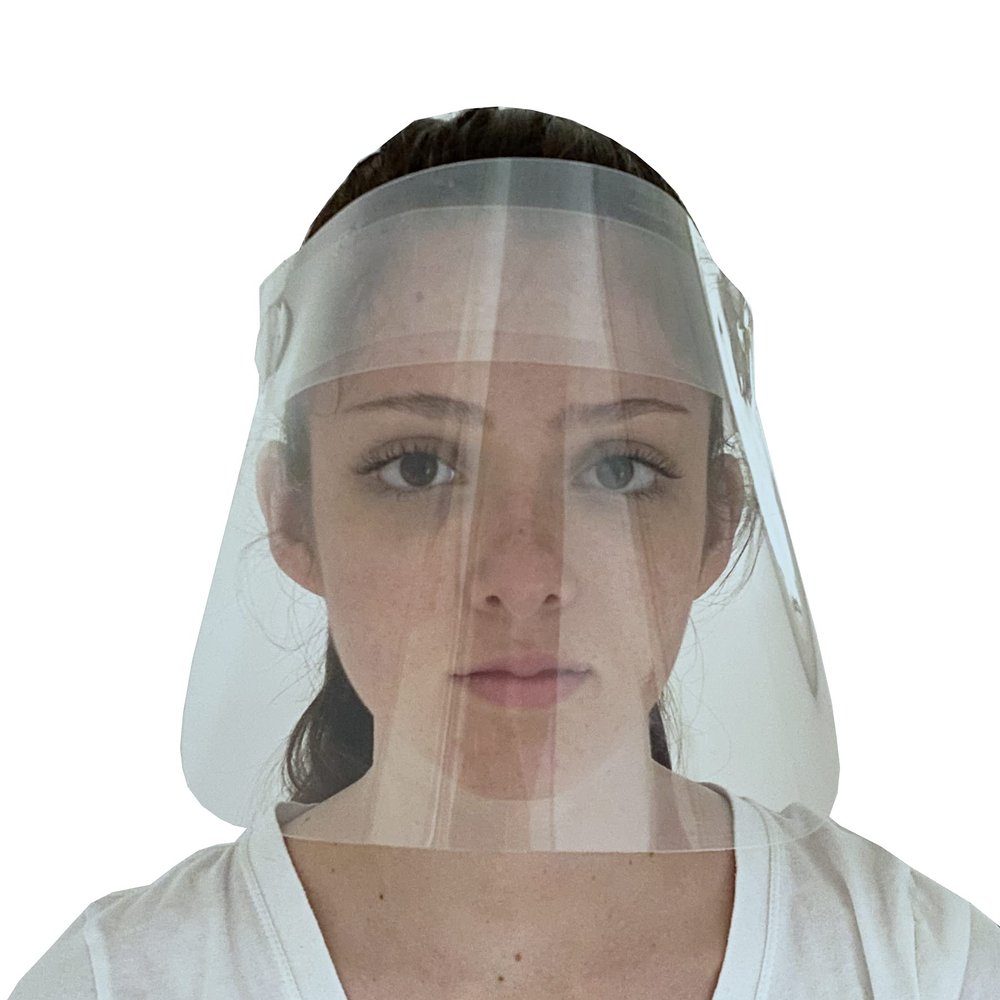 Exacompta 8085810D ExaScreen Pack of 10 Protective Face Shields, 32 x 24 cm, Crystal Clear
