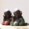 MonLiya Ceramic Little Buddha Monk Statue, Green, 2.8 in. Tall view 3