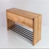 EMRA WOOD RDD-30 Solid Oak Shoe Rack Bench with Drawers, 60 × 35 × 50 cm view 2