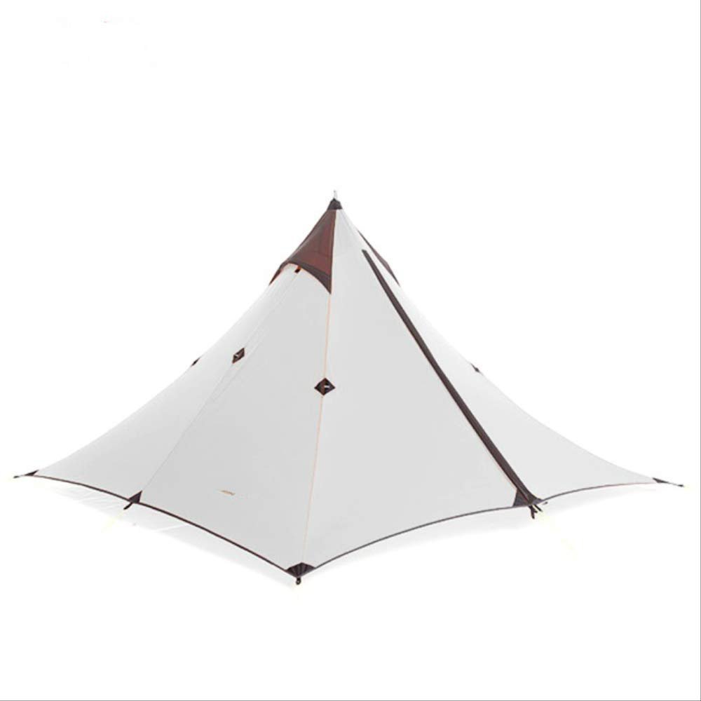 BAJIE 1-Person Tipi Tent, Ultralight 20D Nylon Waterproof Pyramid Tent, 530 g, White Flysheet