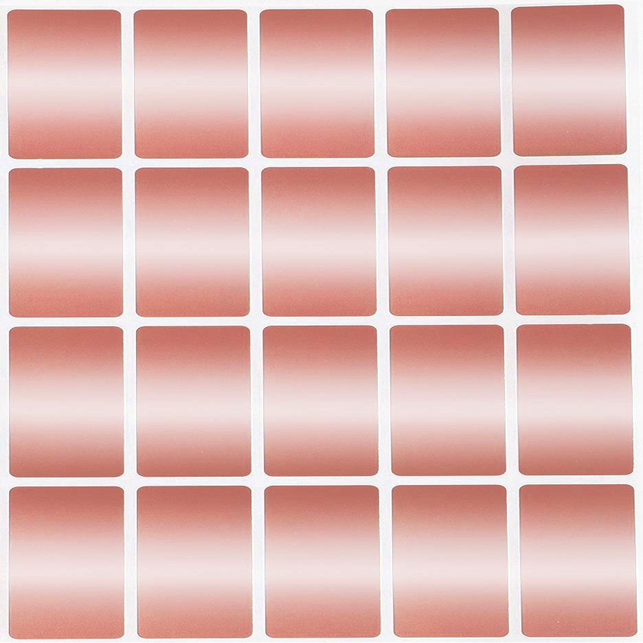 Royal Green Rectangular Rose Gold Stickers 40 mm x 19 mm (1.57 in x 0.75 in), Metallic Envelope Seals, Pack of 100