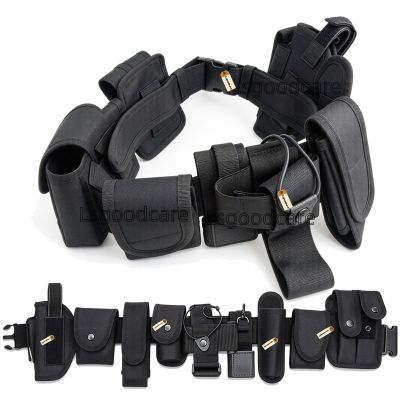 Lsgoodcare Multifunctional Waist Belt for Police, Military & Tactical Use, Black, 10-in-1, 600D Nylon, Adjustable Modular Duty Belt