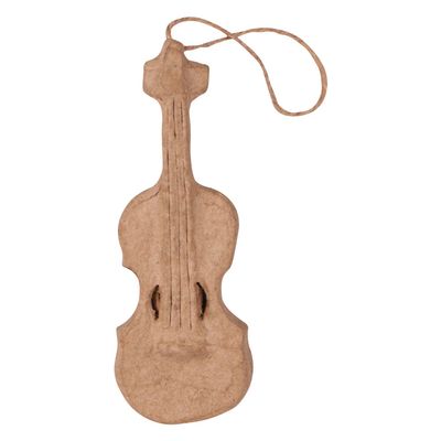 Decopatch NO043C Cello Papier-Mâché Hanging Ornament, 1.5 x 11 cm, Kraft Brown