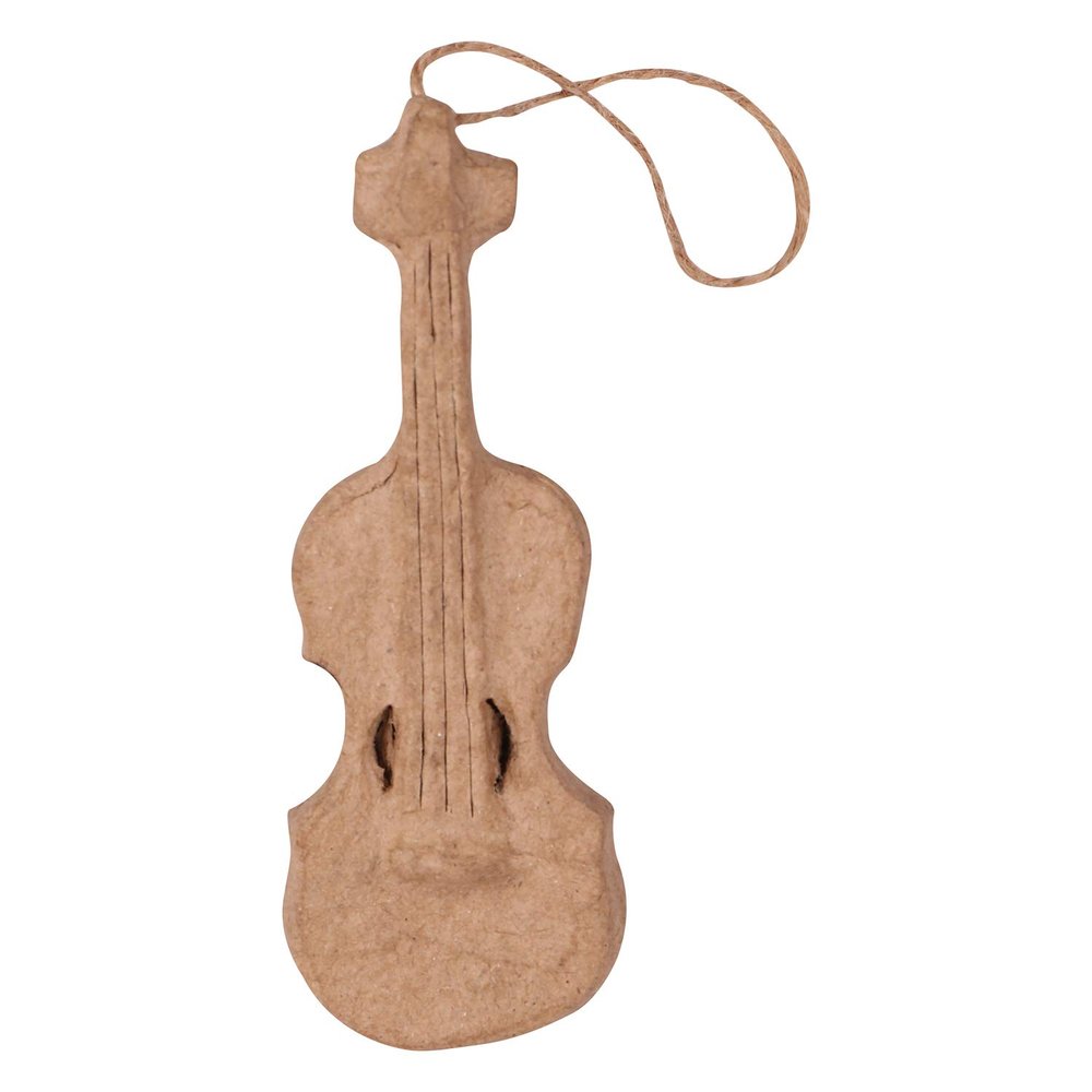 Decopatch NO043C Cello Papier-Mâché Hanging Ornament, 1.5 x 11 cm, Kraft Brown
