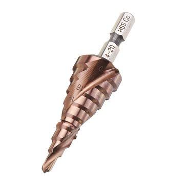 TuToy M35 Cobalt Step Drill Bit Set, 3–12/4–20/4–32 mm, 1/4-Inch Hex Shank