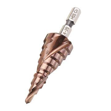 TuToy M35 Cobalt Step Drill Bit Set, 3–12/4–20/4–32 mm, 1/4-Inch Hex Shank