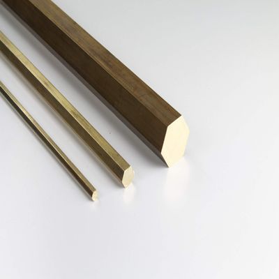 Frber Brass MS58 Hexagonal Bar, 10 mm Across Flats, L=400 mm, Various Sizes and Lengths