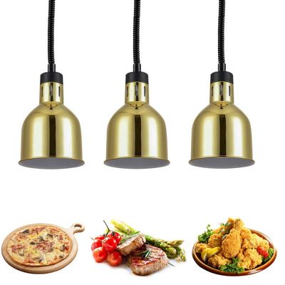 Aprilhp Food Heat Lamp, Buffet Warmer, 250W Infrared Bulb, Adjustable Height 75–165 cm, Gold