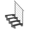DOLLE Gardentop outdoor staircase, 4 steps, 72–88 cm rise, Trimax anthracite steps 80 cm, aluminum railing view 1