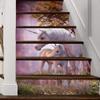 A.Monamour Self-Adhesive Stair Stickers, 3D Fantasy Unicorn Family in Purple Forest, Waterproof Vinyl, 6 Pieces view 4