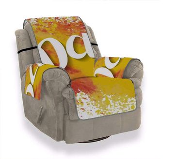 A.Monamour Sofa Cover and Throw, Armchair Protector, Watercolor Colorful Splash Abstract Art Decor, Velvet Armchair Cover