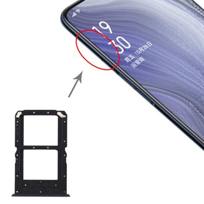 ZAORUN Replacement SIM Card Tray + SIM Card Tray for Oppo Reno Z, Black