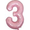 DIWULI XXL Number 3 Birthday Balloon, Pearl Pink view 1