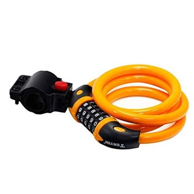YFCTLM Bicycle Cable Lock, 5-Digit Combination, 1200 x 12 mm, Orange